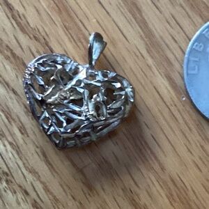 Filigree Heart pendant 14k over Sterling